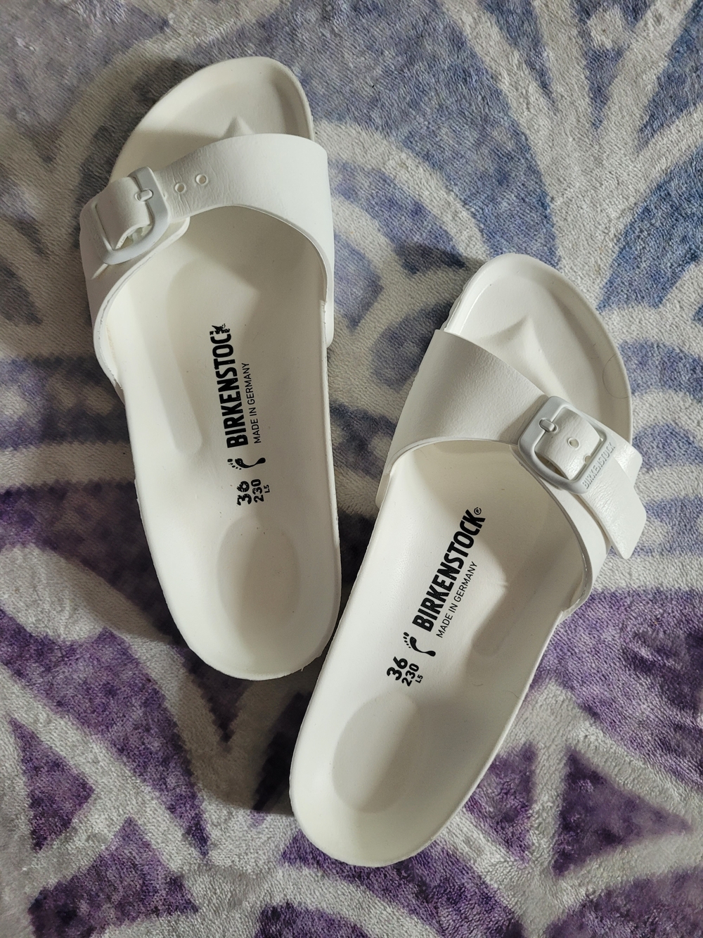 Birkenstock White Single Buckle EVA Sandals